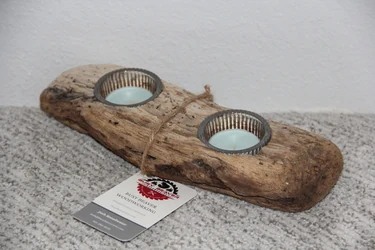 Driftwood Double Candle Holder