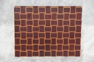 Mahogany and Maple Basket Weave Cutting Board