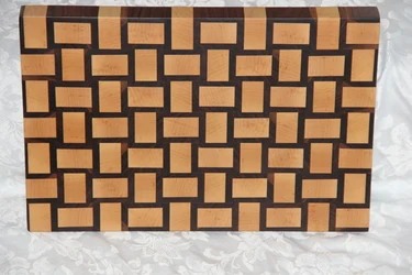Maple and Walnut Basket Weave Cutting Board