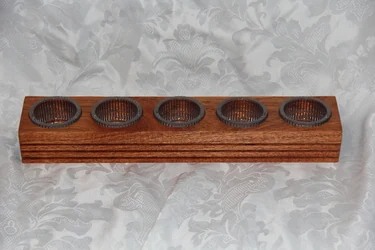 Modern Mahogany Hardwood Candle Holder