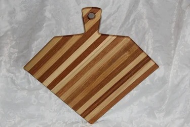 Poplar and Oak Shield Shaped Serving Board with Handle