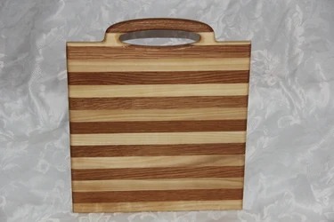 Poplar and Oak Square Shaped Serving Board with Handle