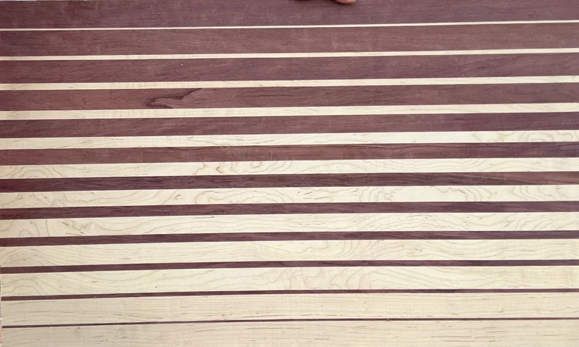 Striped Hardwood Cutting Board — Detail
