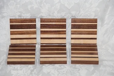 Walnut and Maple Gradient Edge Grain Coasters