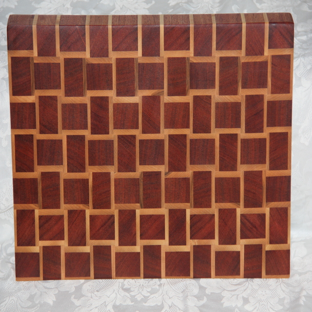 Mahogany/Maple Basket Weave Cutting Board