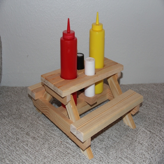 Mini Picnic Table Condiment Holder