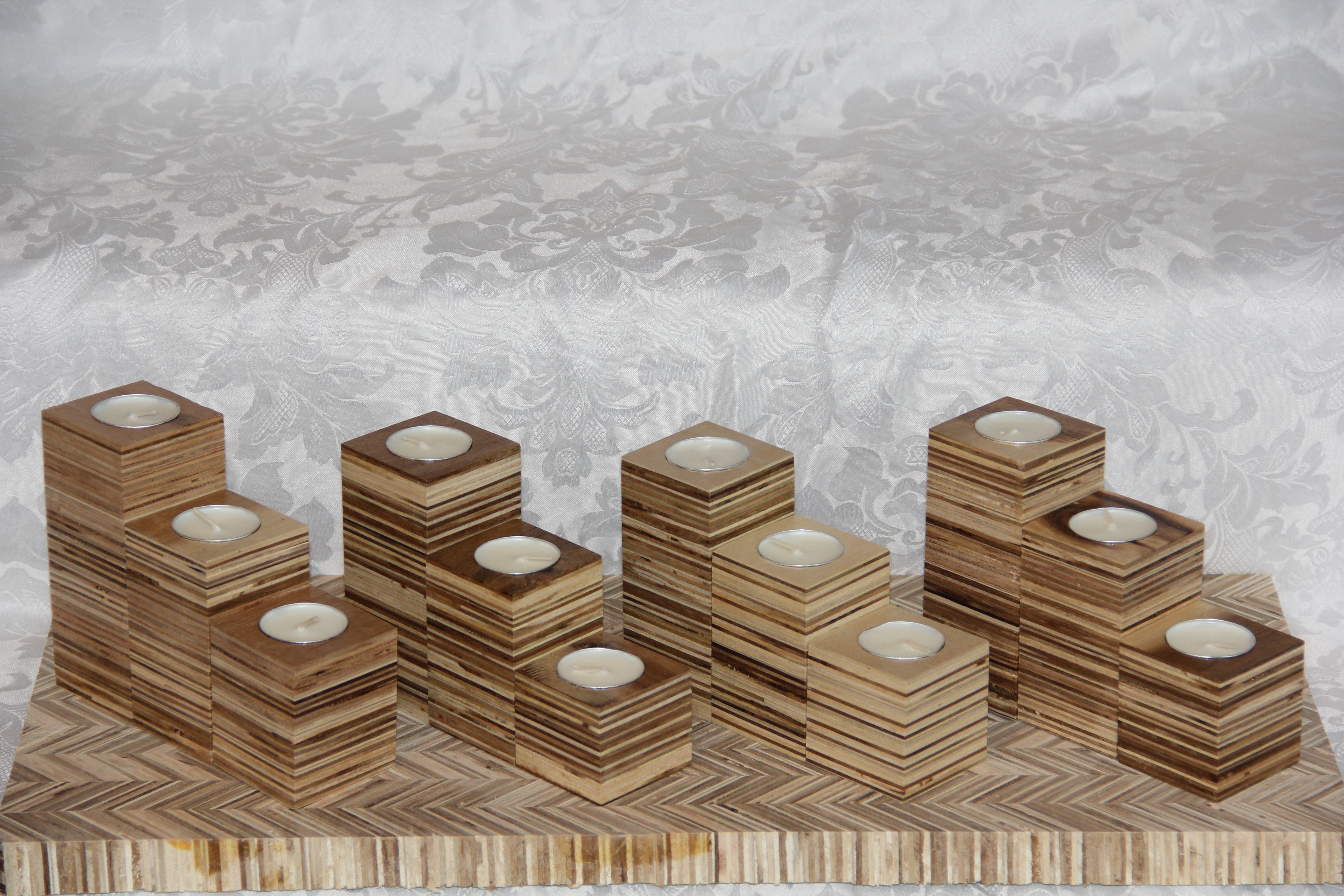 Set of Three Square Candle Holders